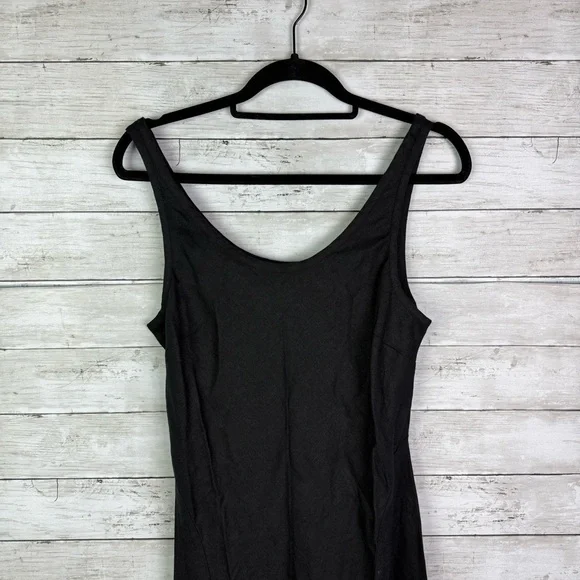 Madewell Scoopneck Sleeveless Midi Dress in 100% Linen Black Size 6 - Picture 4 of 9